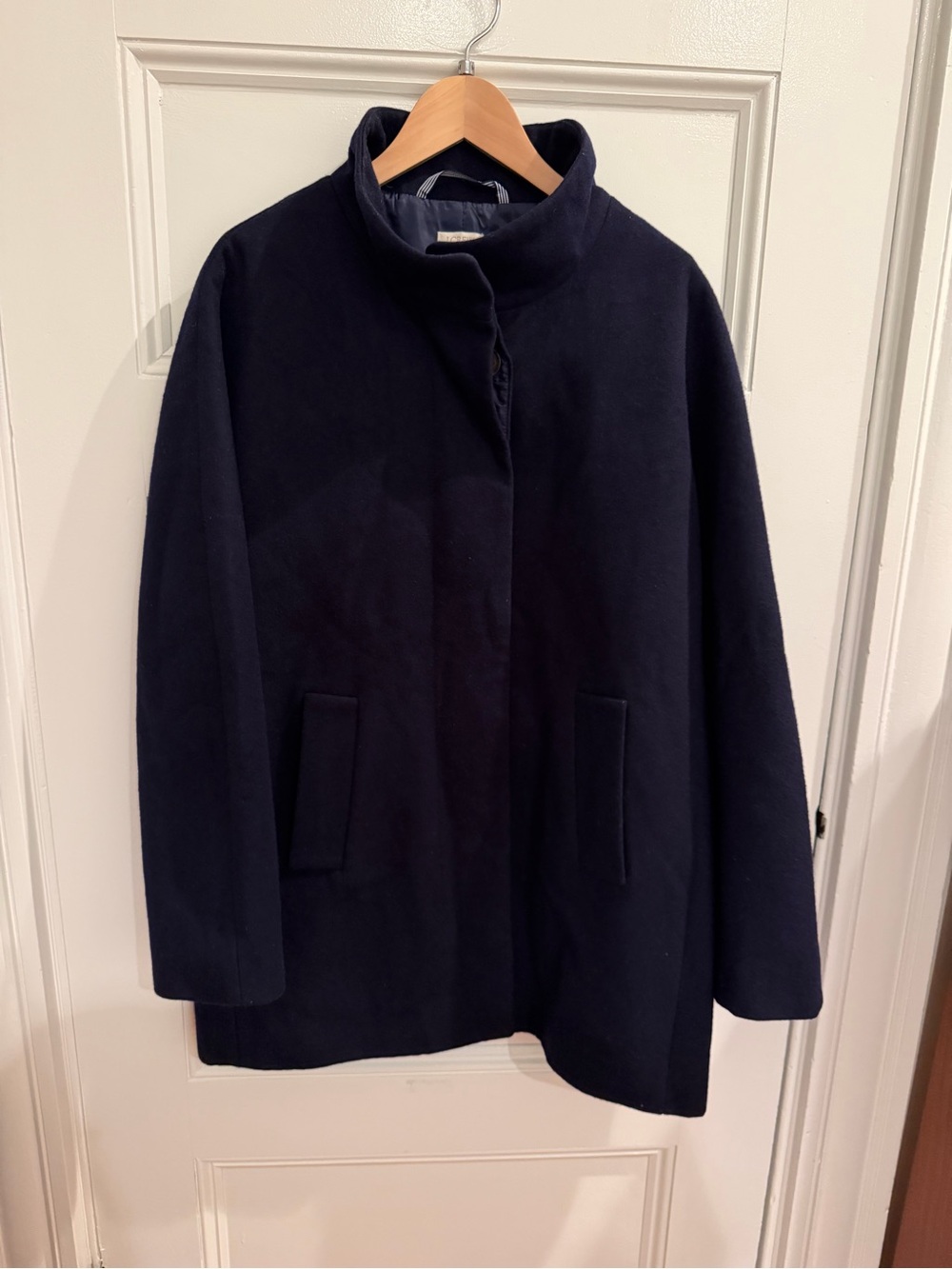 J.Crew City Coat Classic Women's Navy Wool-Blend Coat